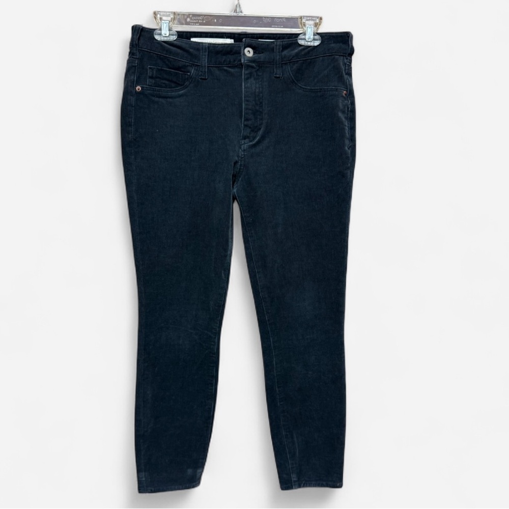Pilcro and Letterpress Black Stretch Thin Corduroy Jeans